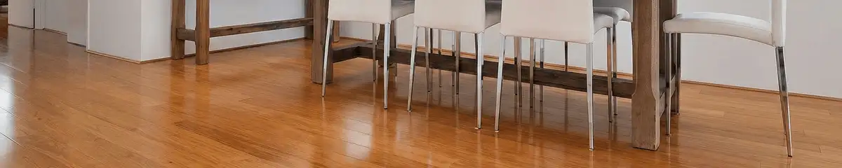 Professionally installed and refinished bamboo flooring in a residential home, showcasing smooth finish and natural wood tones in Providence, RI